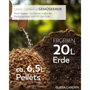 Gusta Garden Urban Gardening Gemüseerde und Tomatenerde mit Langzeitdünger 20L