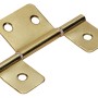 Hettich Lamellentürscharnier, Stahl vermessingt, 88x29mm, 2 Stück, für Möbel und Türen.