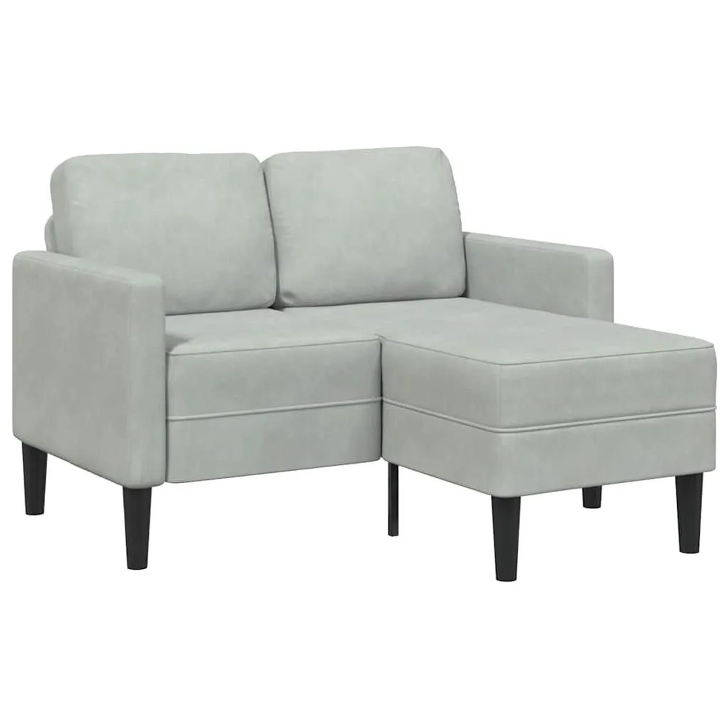 vidaXL 2-Sitzer-Sofa mit Chaiselongue L-Form Hellgrau 125 cm Samt 4107069 günstig online kaufen