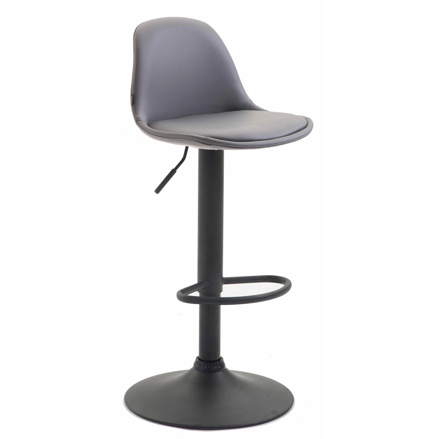 DELUKE Barhocker LUNOR Kunstleder Grau 39x43x82cm Schwarz Barstuhl Mit Lehne Tresenhocker Tresenstuhl