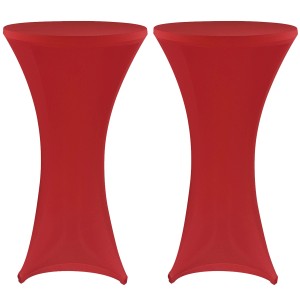 2er-Set rote NYVI Stehtischhussen, passend für Stehtische mit 60-65 cm Durchmesser.