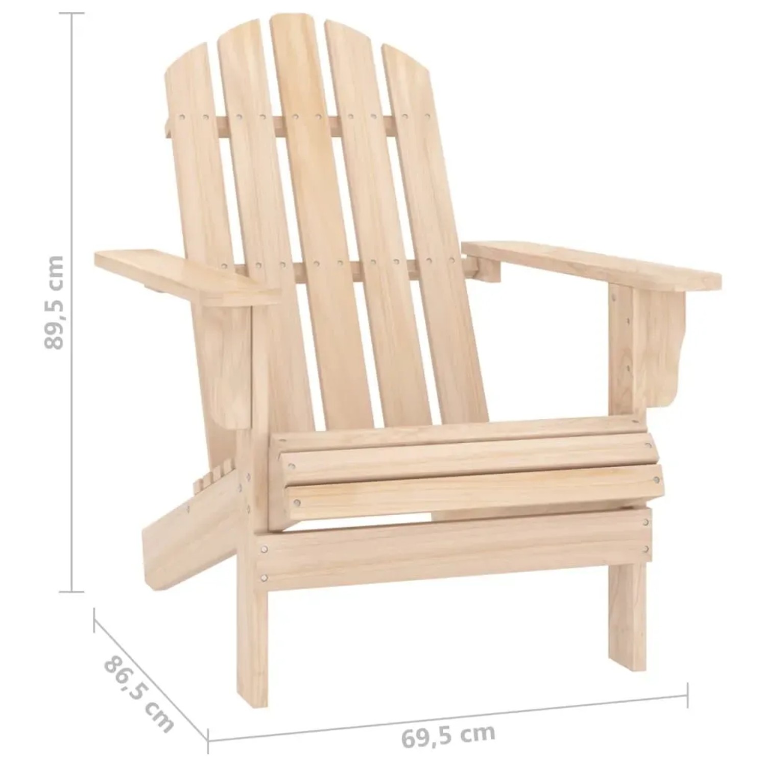 Adirondack-Gartenstuhl mit Tisch aus Tannenholz, naturbelassen. Gartenmöbel-Set für Terrasse und Garten.