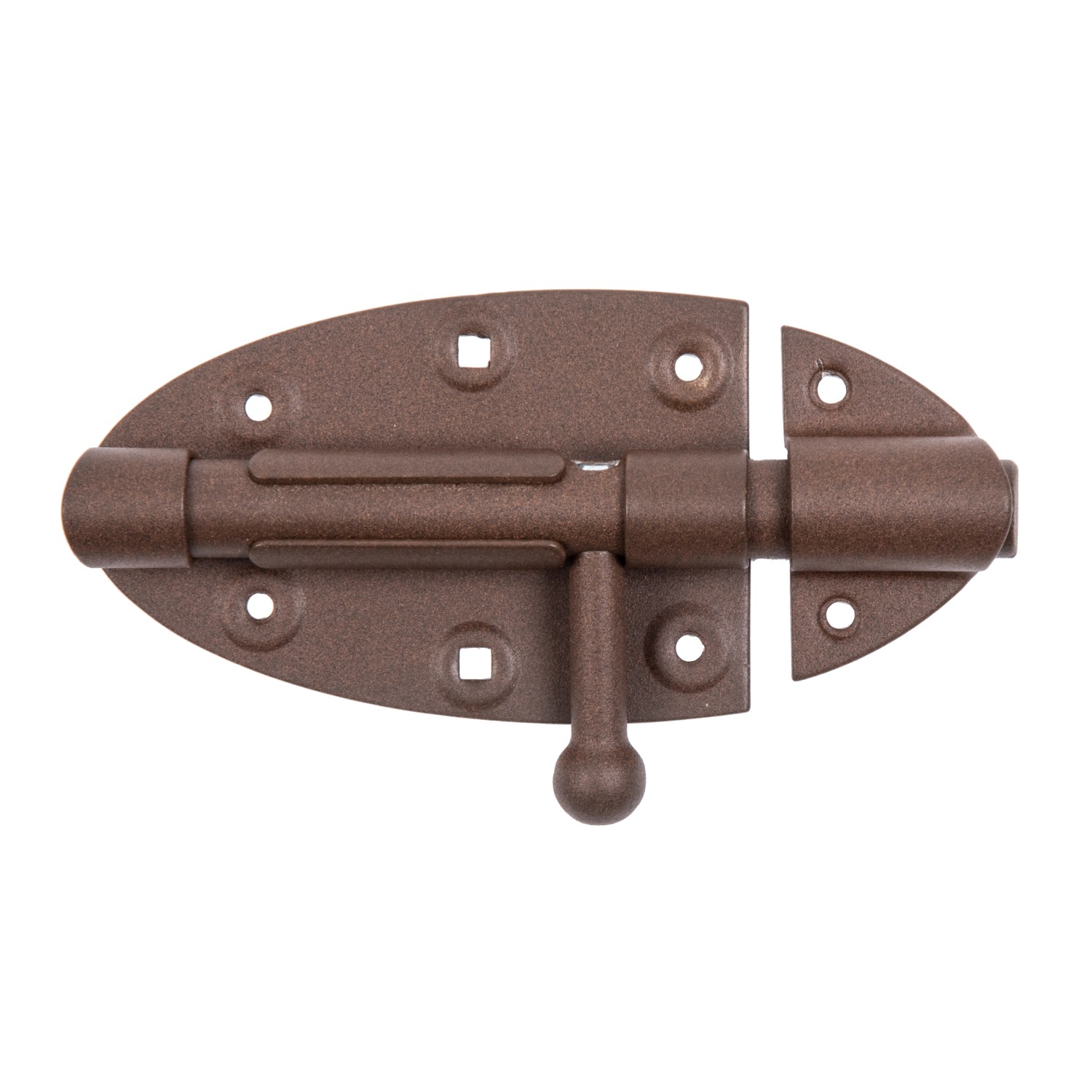 Duravis Bolzen-Schlossriegel ru.. Griff Rostbraun Duplexbesch. 112 x 72 x 24 mm
