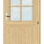 Skan Holz Einzeltür (78,5x179,5 cm) mit Echtglas, Anschlag rechts, für 28 mm Gartenhäuser.
