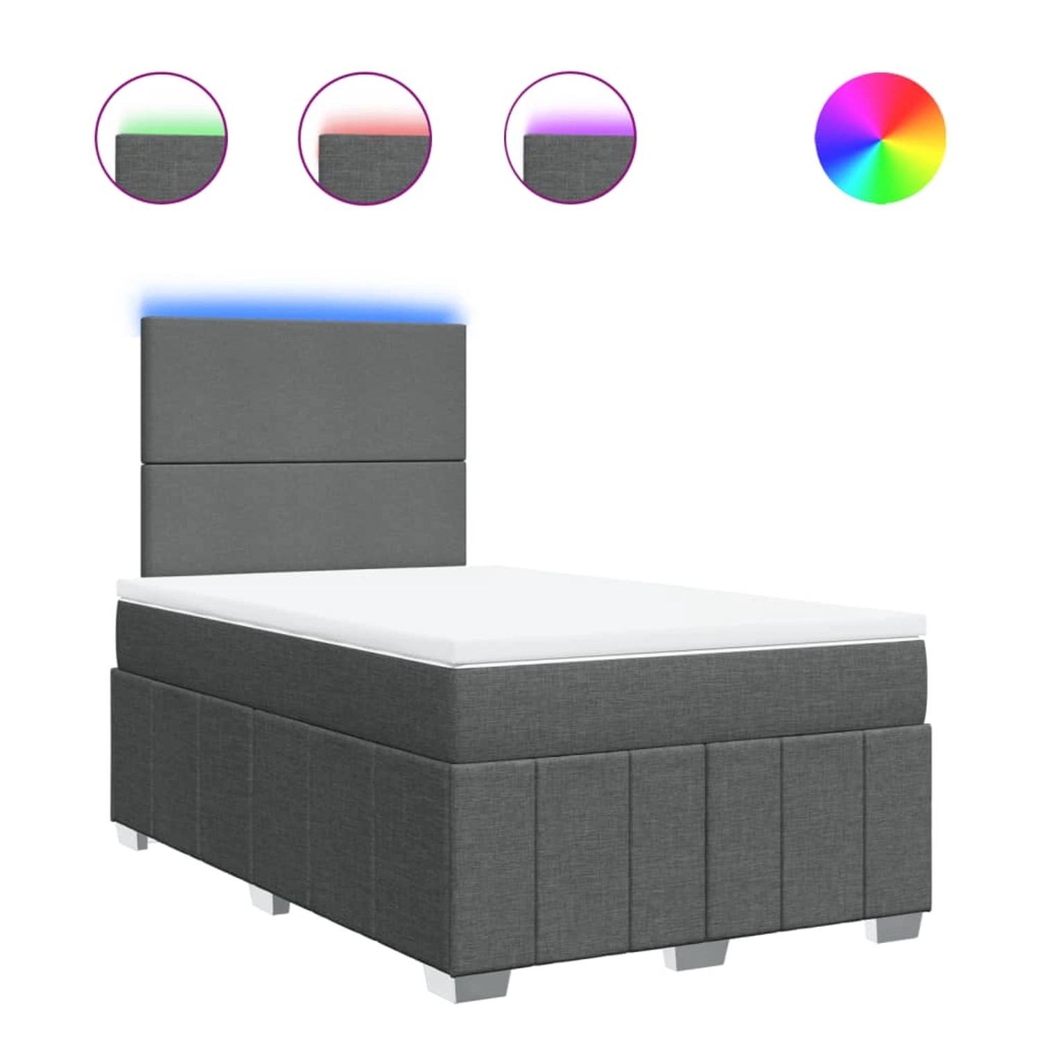 vidaXL Boxspringbett mit Matratze Dunkelgrau 120x200 cm Stoff 3293929 günstig online kaufen