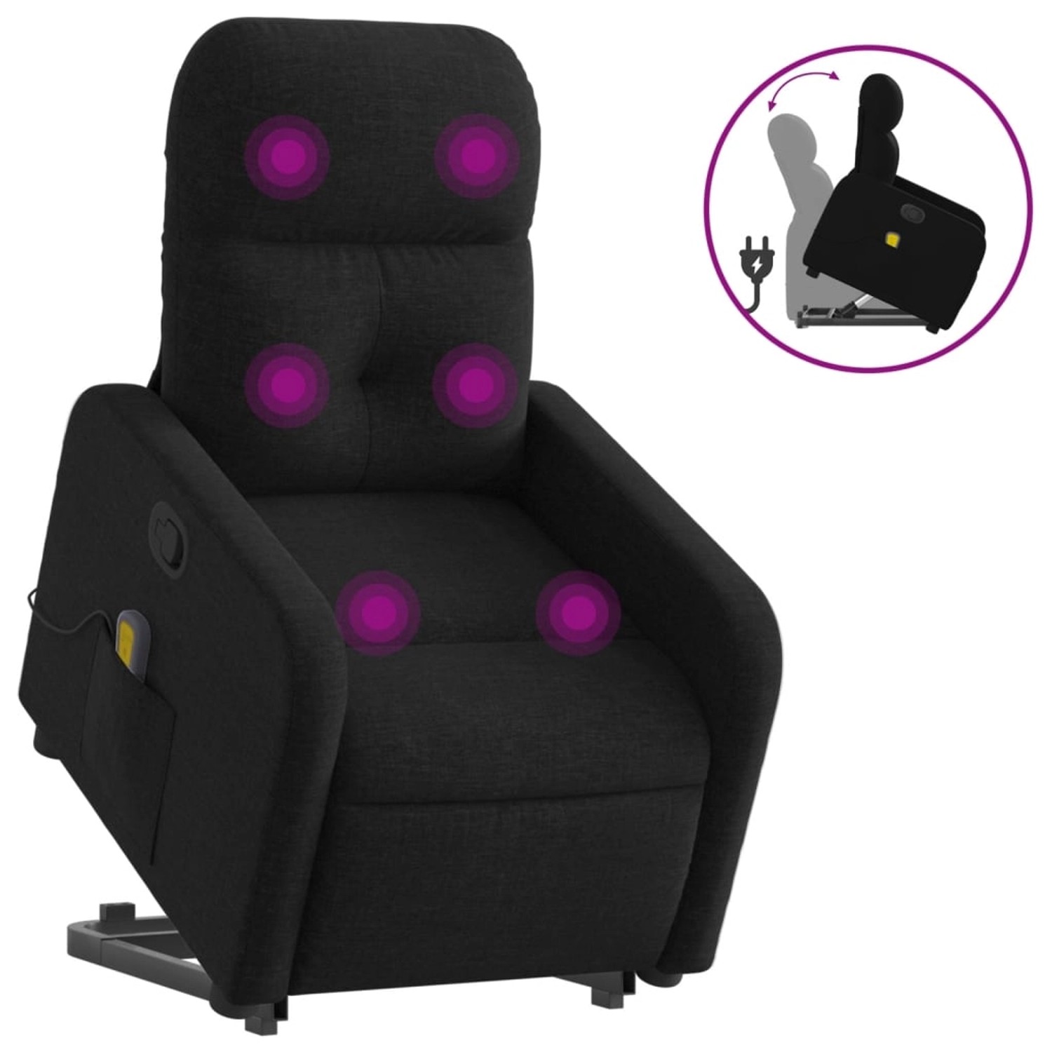 vidaXL Massagesessel mit Aufstehhilfe Schwarz Stoff Modell 15 günstig online kaufen