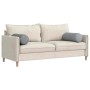 Zwei hellgraue zylindrische Bolsterkissen aus Stoff, 25x70 cm. Ideal als Kissen für Sofa & Bett.