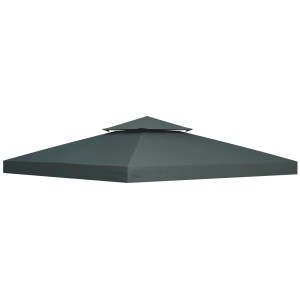 Outsunny Ersatzdach, 3x3m, Kohlegrau, Polyester. Pavillon Dach für Sonnenschutz.