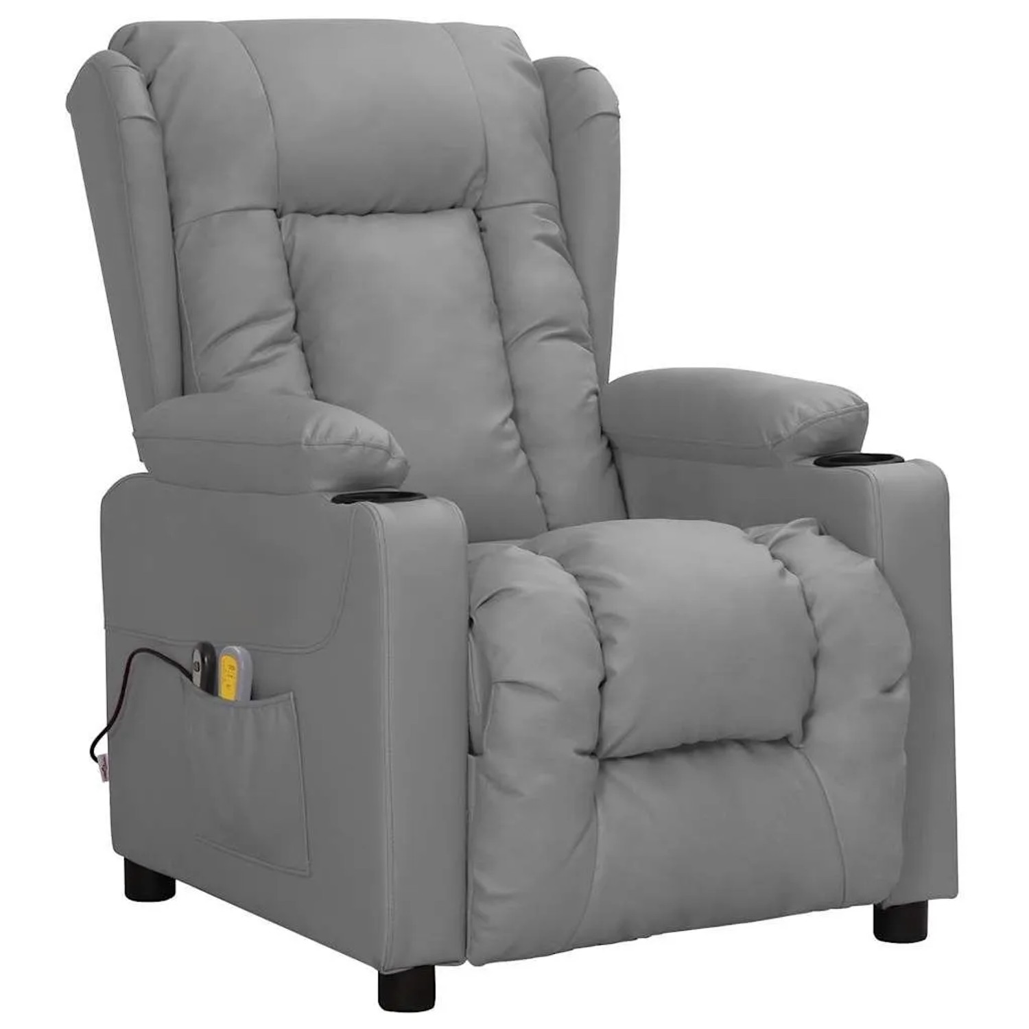 vidaXL Massagesessel Elektrisch Grau Kunstleder 3098812