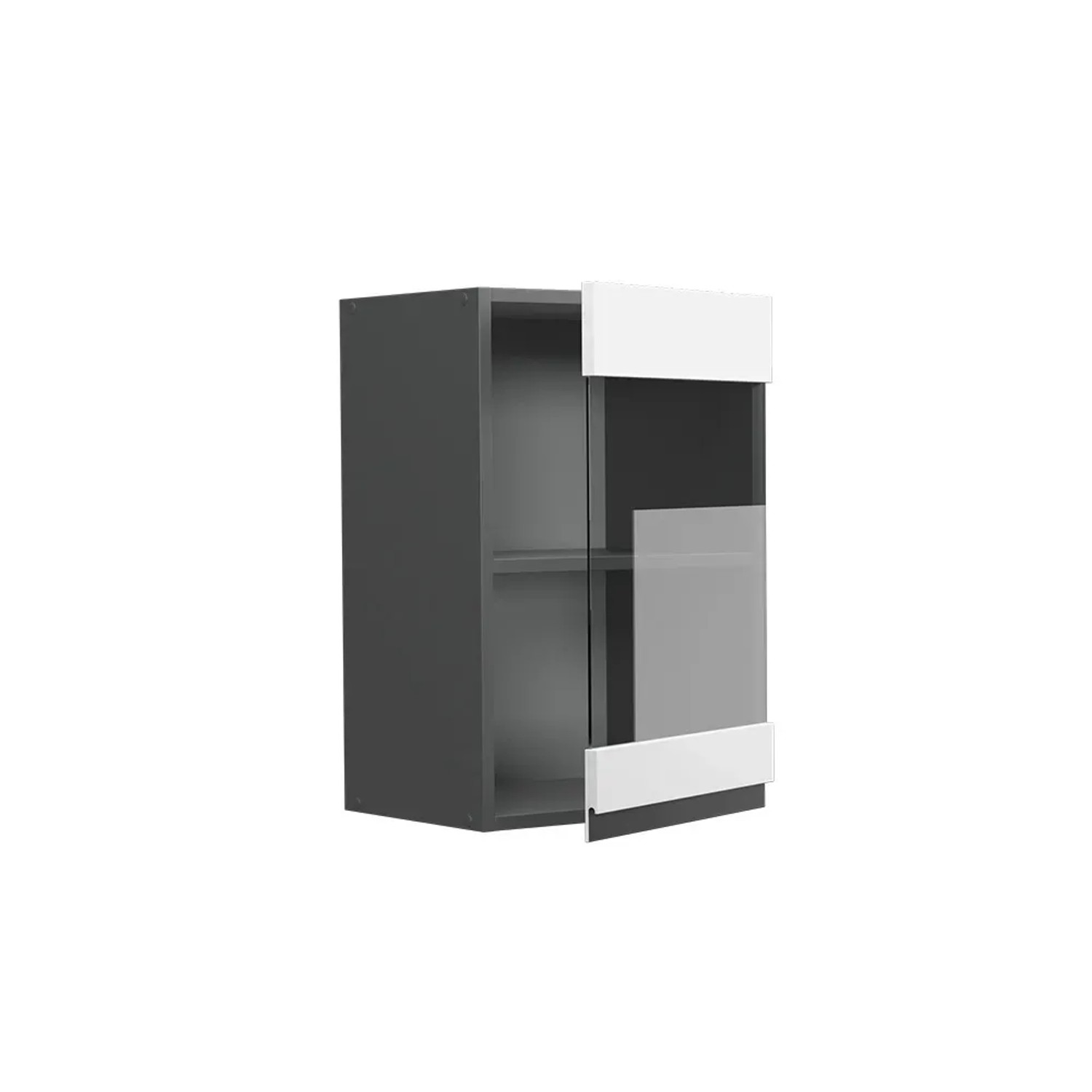 Vicco Küchen Glashängeschrank R-Line, weiß/anthrazit, 40 cm. Hängeschrank mit Glastür für die Küche.