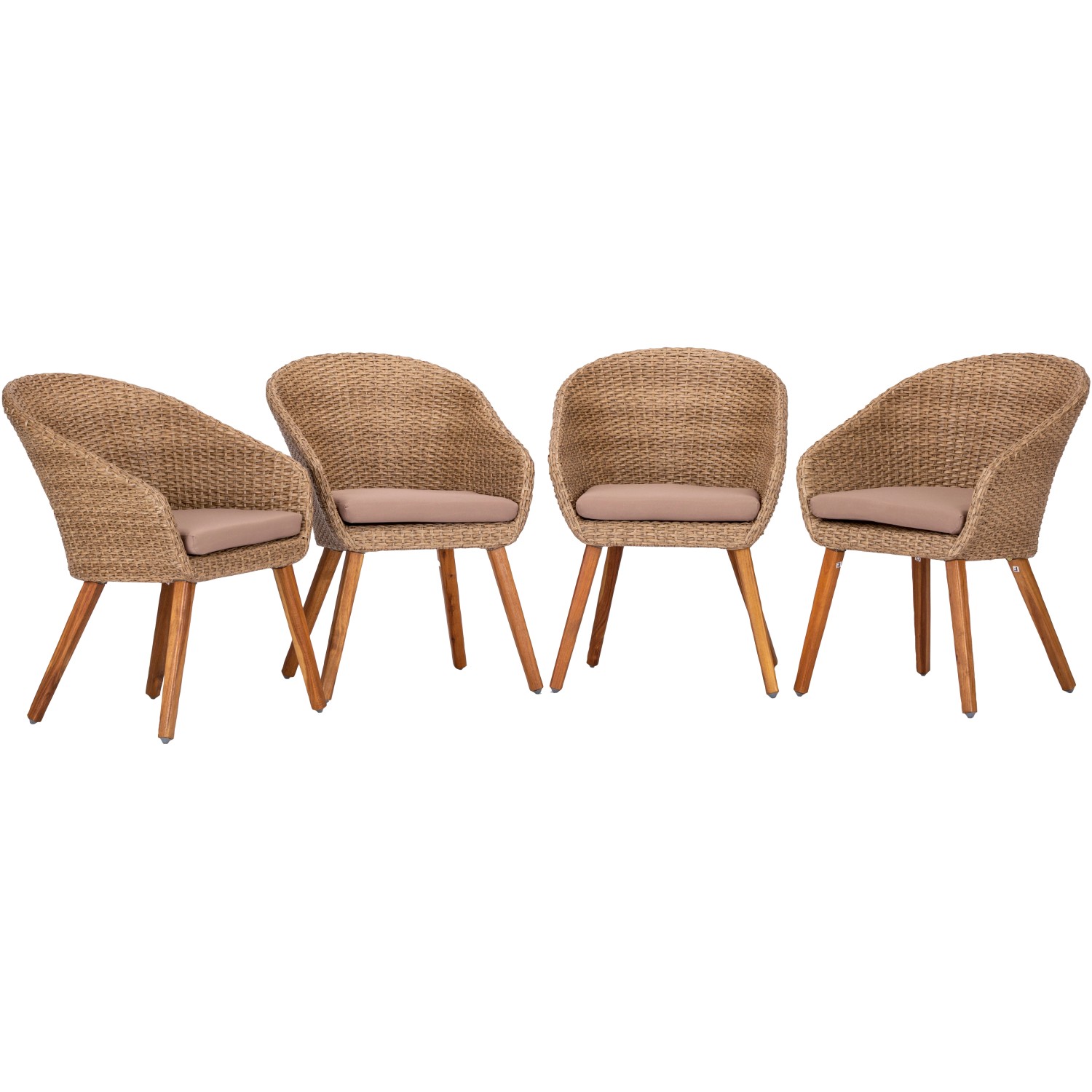 Acamp Set 4x Armsessel Atacama Teak