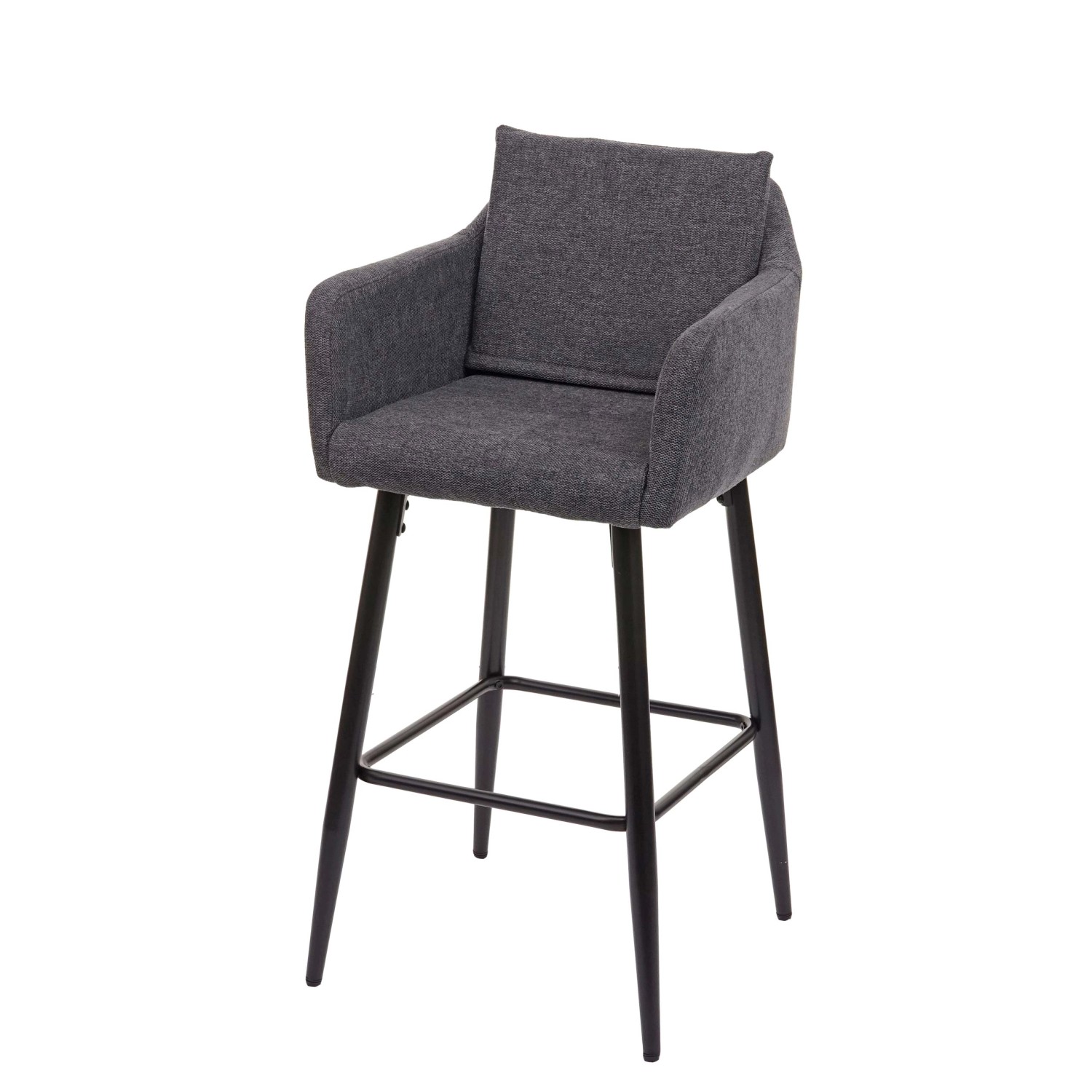 PROREGAL Barhocker Mit Lehne Sitzhöhe 74cm Fußablage Metall Stoff/Textil Du günstig online kaufen