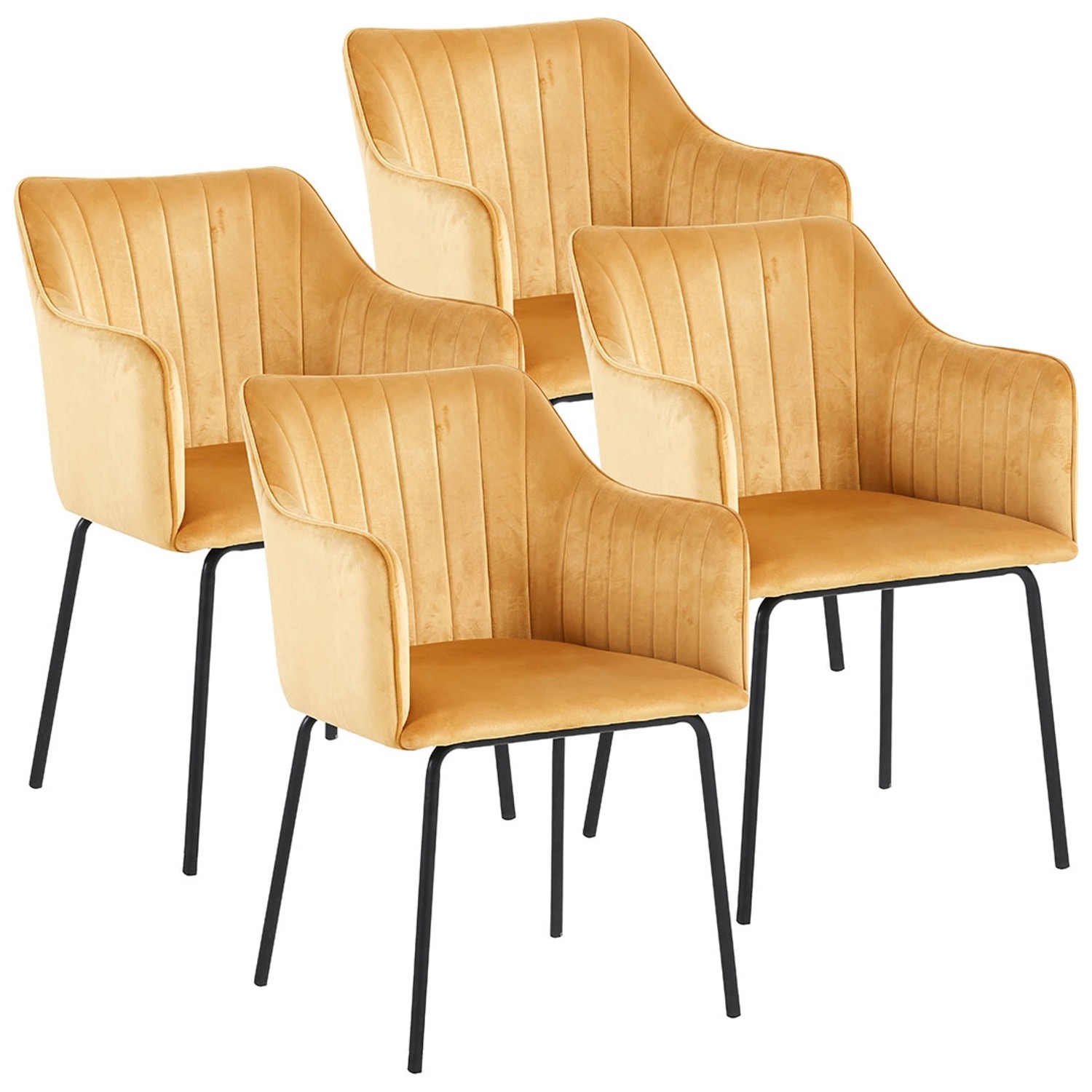 ebuy24 Valia4 Esszimmerstuhl mit Armlehne Satz von 4 Stk Braun günstig online kaufen