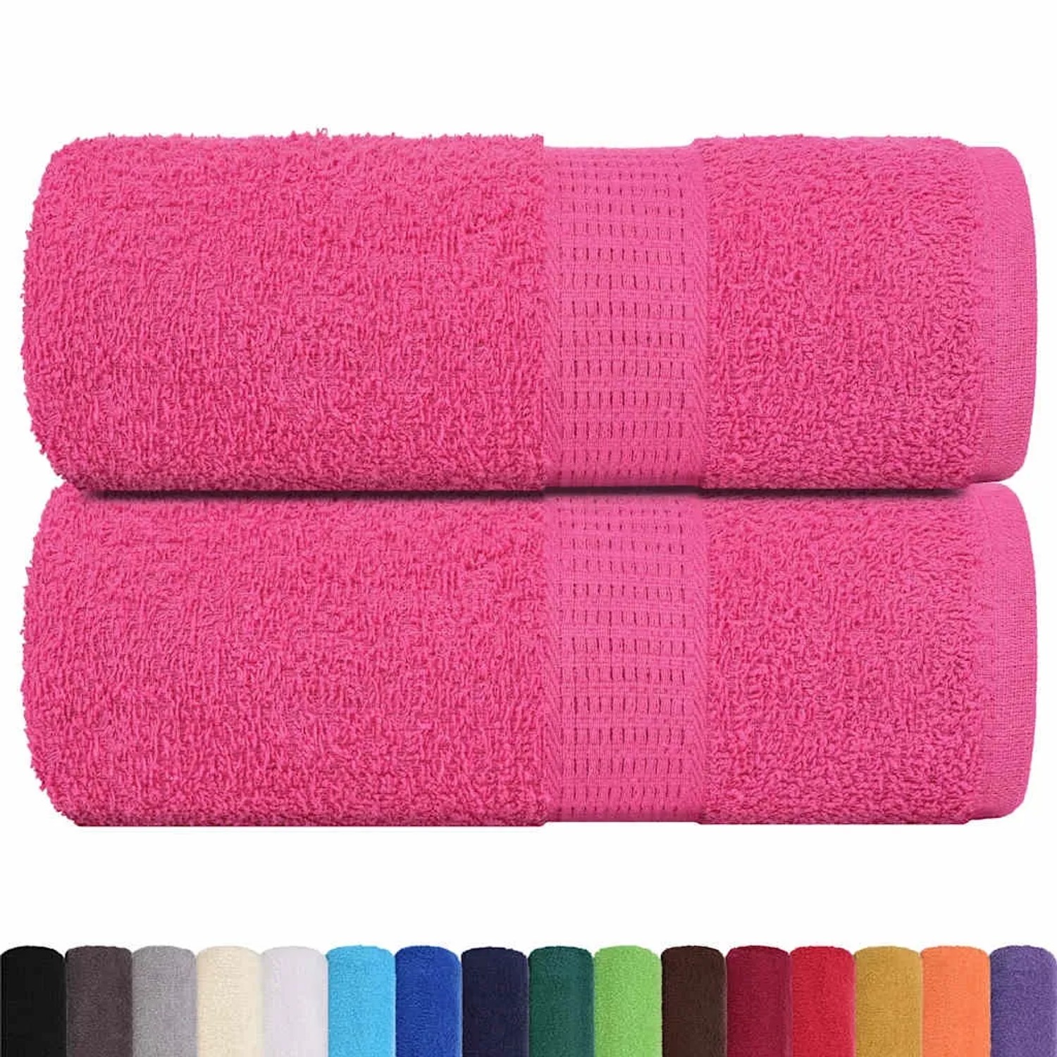 vidaXL Gästetücher 2 Stk Rosa 30x50 cm 360 g/m² 100% Baumwolle 137043