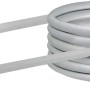Schwaiger CAT 6 Netzwerkkabel mit RJ45 Stecker, grau, aufgerollt.