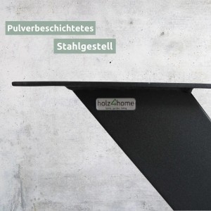 Schwarzes holz4home Hora Spider Tischgestell aus Metall für Esstische.