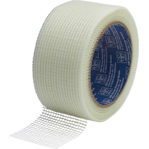 LUX-TOOLS Fugenband, weißes Glasfaser-Gewebeband auf Rolle, 50 mm breit, für Trockenbau und Gipskarton.