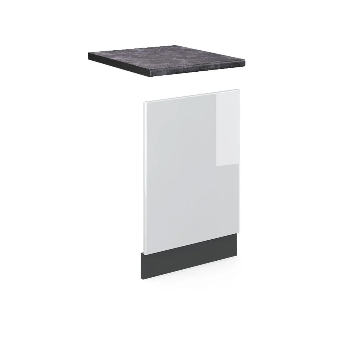 Vicco Frontblende R-Line Weiß Hochglanz Anthrazit 45 cm AP Anthrazit