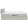 vidaXL Bett mit LED-Lichtleisten Hellgrau 200 x 200 cm Samt 3371639_13