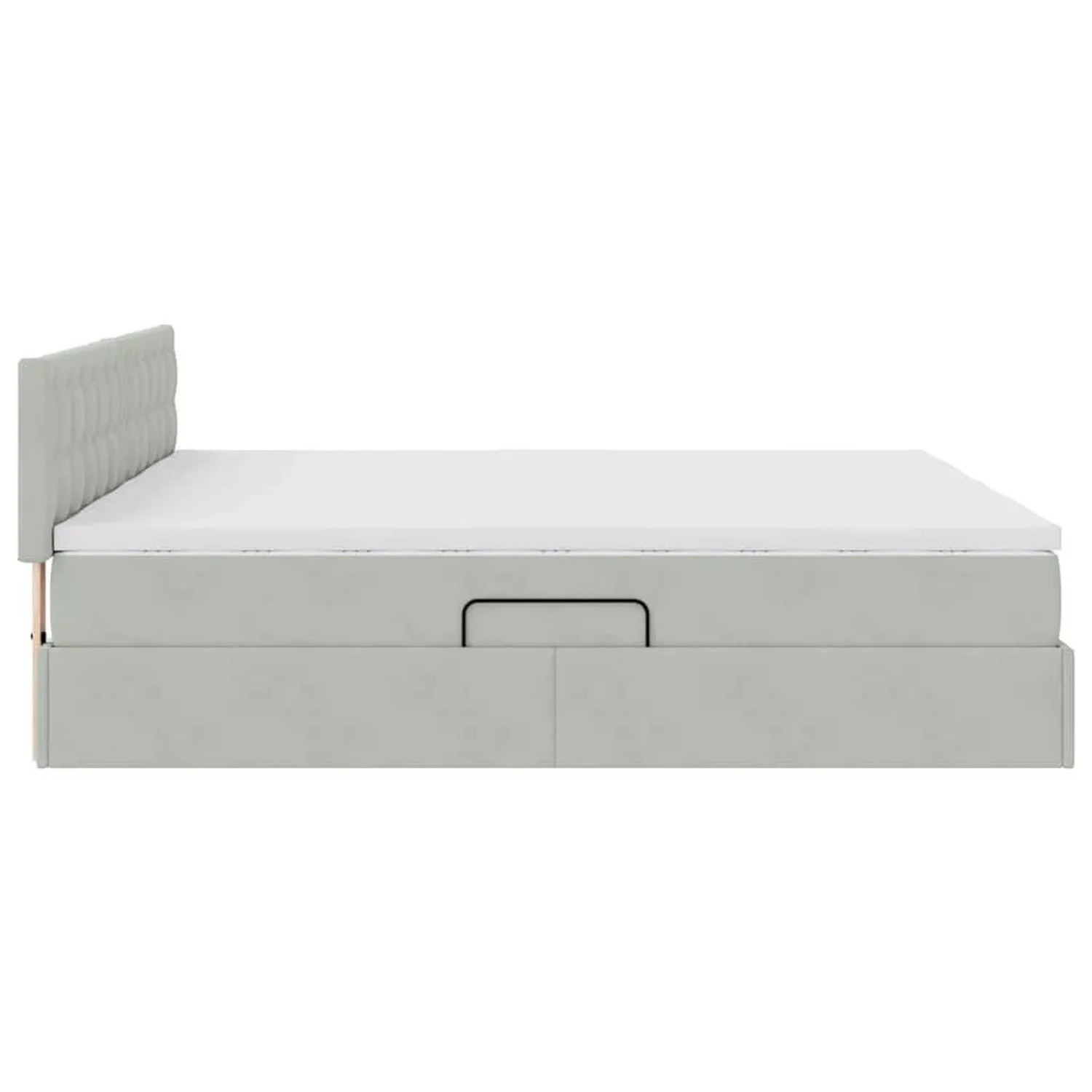vidaXL Bett mit LED-Lichtleisten Hellgrau 200 x 200 cm Samt 3371639_13