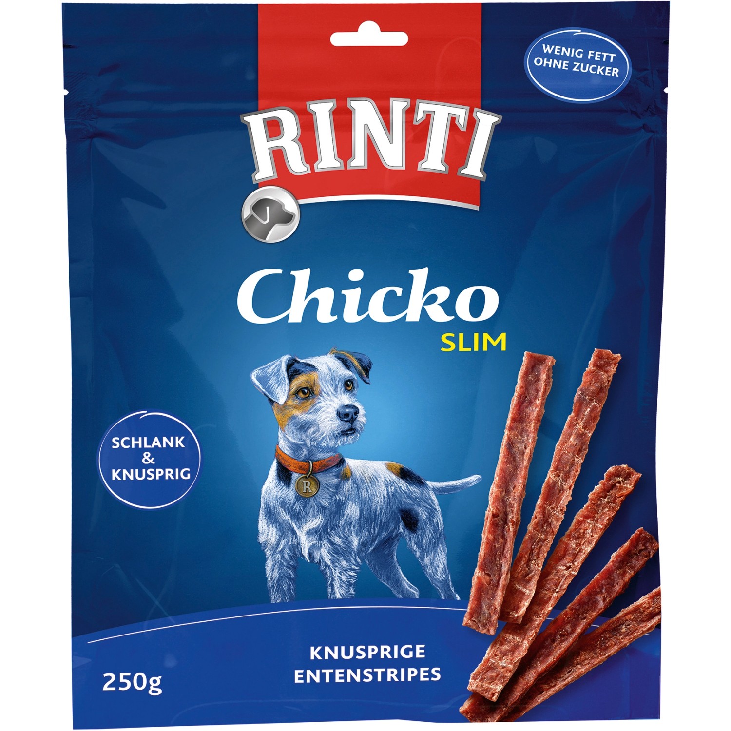 Rinti Hunde-Natursnacks Chicko Slim Entenstripes 250 g