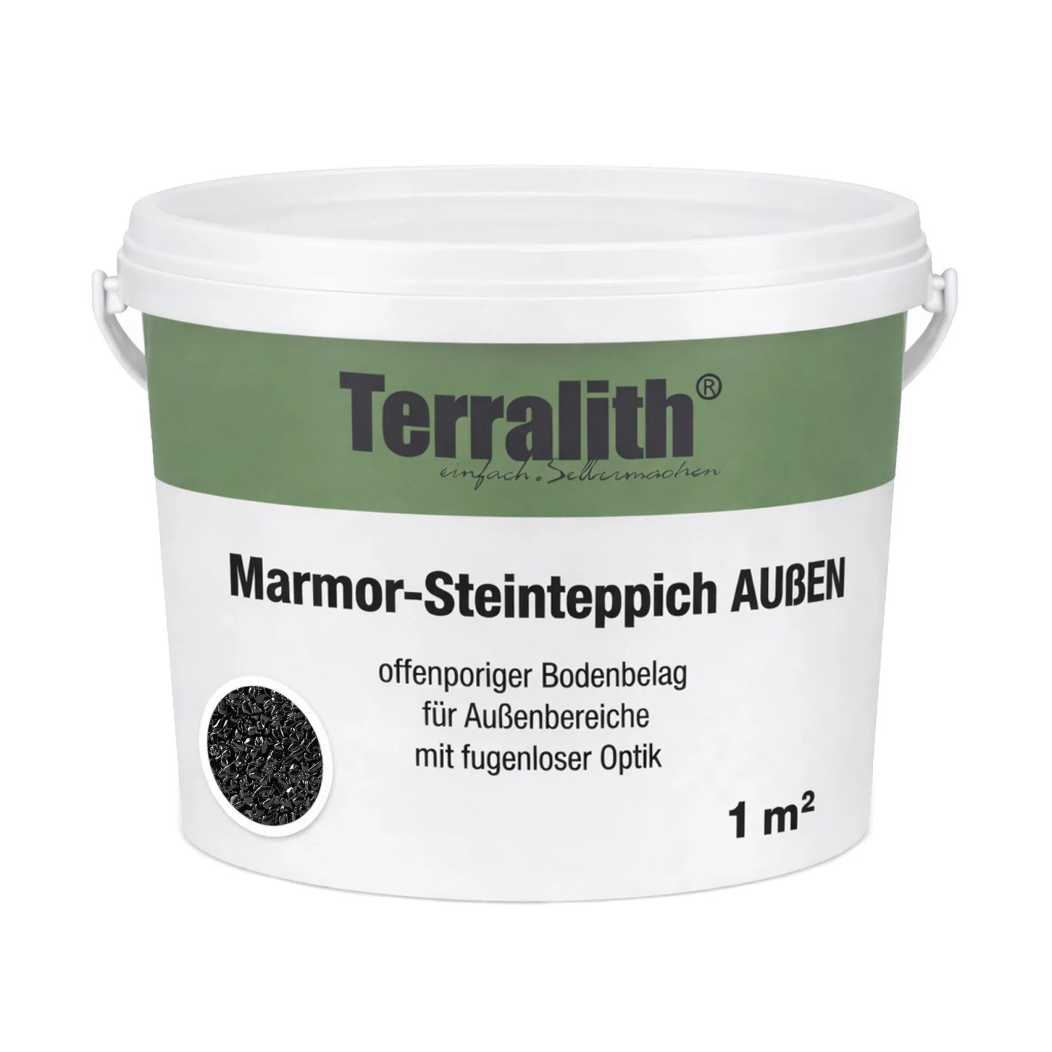 Terralith Marmor Steinteppich Nero für 1 m² Außen Mittel 4-6 mm