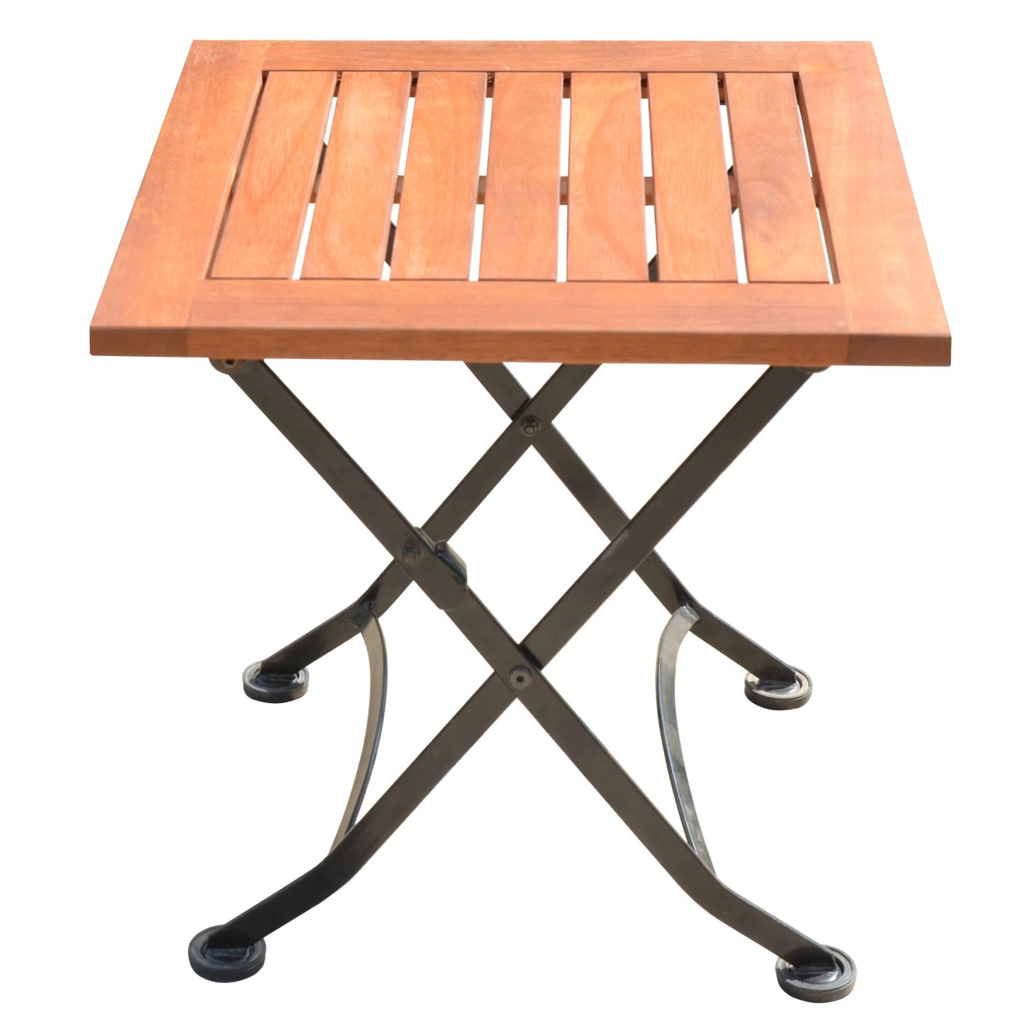 DELUKE Beistelltisch MIA Quadratisch Klappbar Eukalyptus Natur 45x45x45cm Couchtisch Sofatisch Abstelltisch