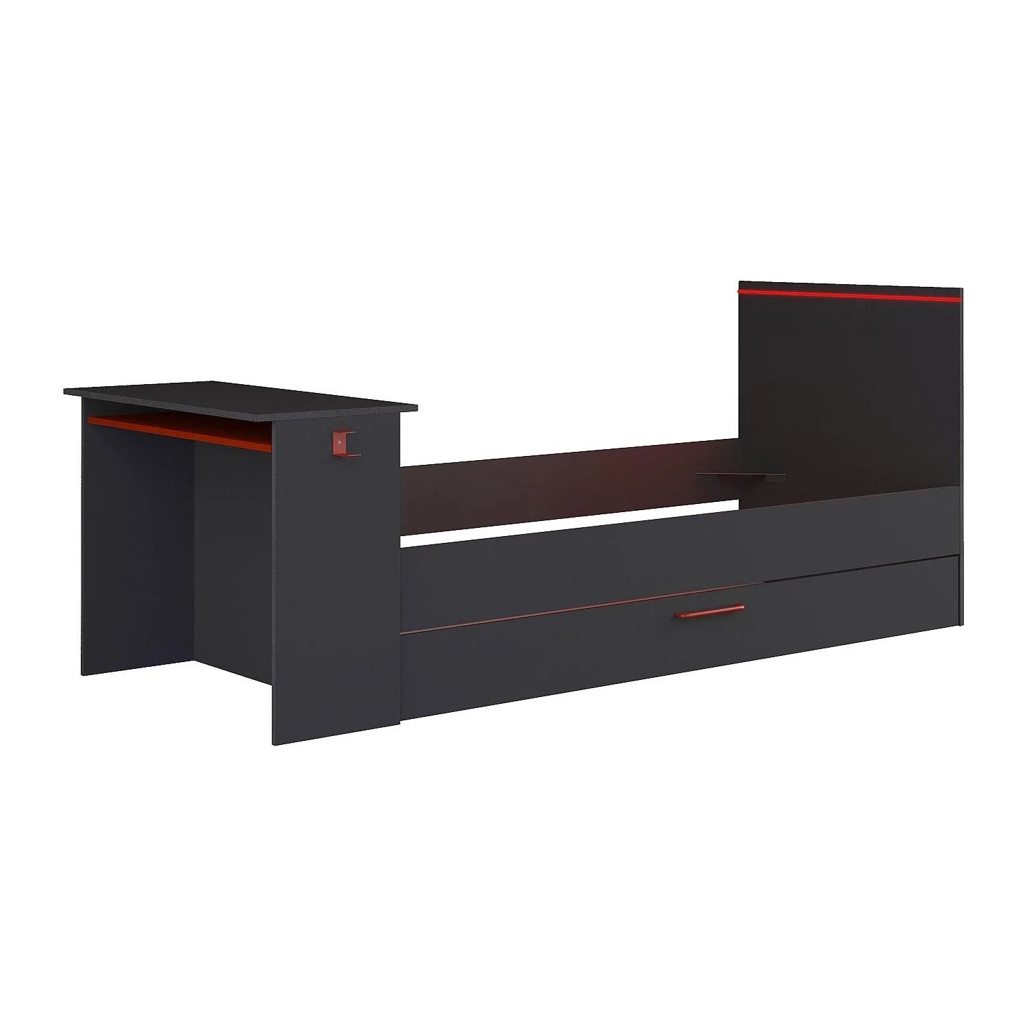Vente-unique Bettrahmen Vouani Anthrazitgrau 242.8 cm