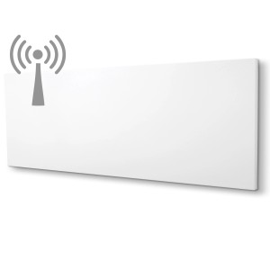 Weiße Vasner Funk-Infrarotheizung Citara M RX 550W mit Funksymbol.