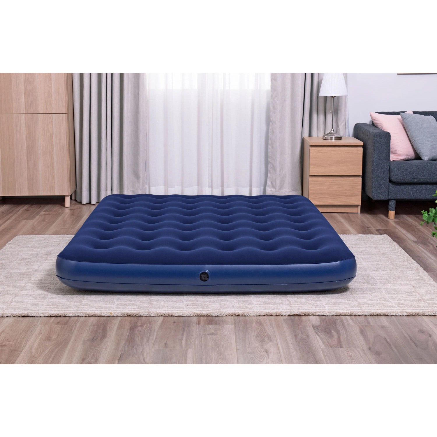 Bestway Luftmatratze Queen Size, dunkelblau, 203x152x22 cm, für Camping und Zuhause.