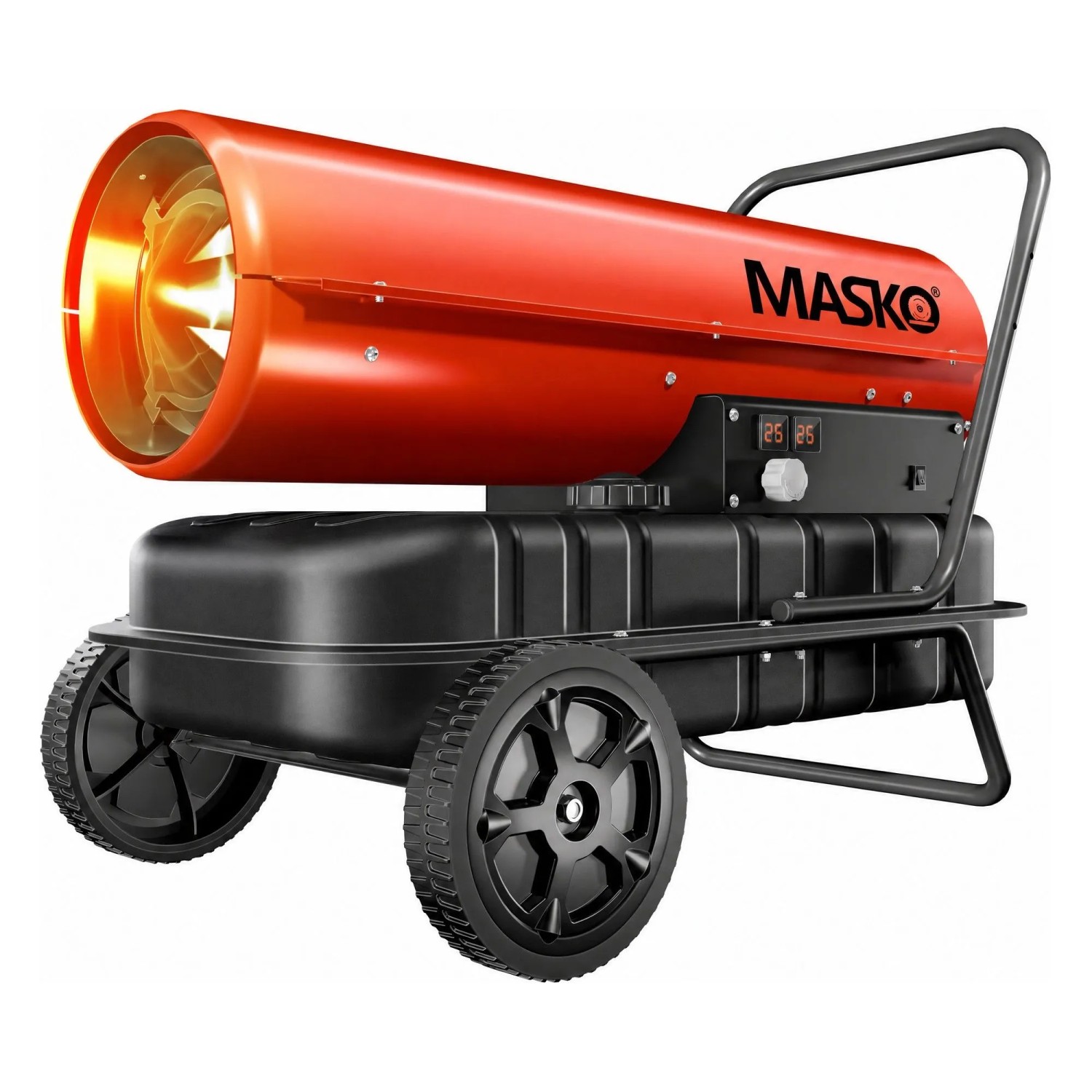 MASKO Diesel Heizkanone 30 kW mit Thermostat 34, Rot Schwarz