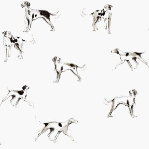 Joules Vliestapete mit Hunde-Motiv in Creme-Weiß. Dekorative Fototapete mit Hundezeichnung.
