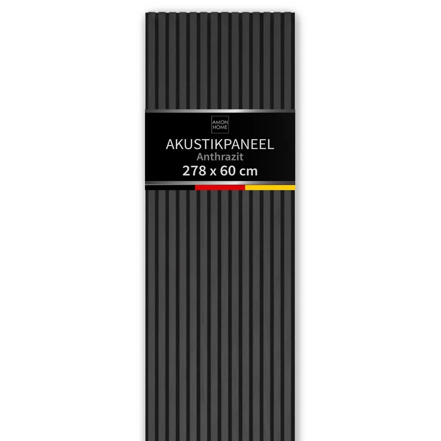 Aluverbund24 Akustik-Wandpaneel Slim 278x60cm Anthrazit Holz Akustikpaneele Wandverkleidung Lamellenwand