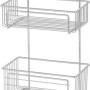 Verchromter Drahtkorb Fregate mit 2 Etagen, 375x250x145 mm, zur Wandmontage im Badezimmer.
