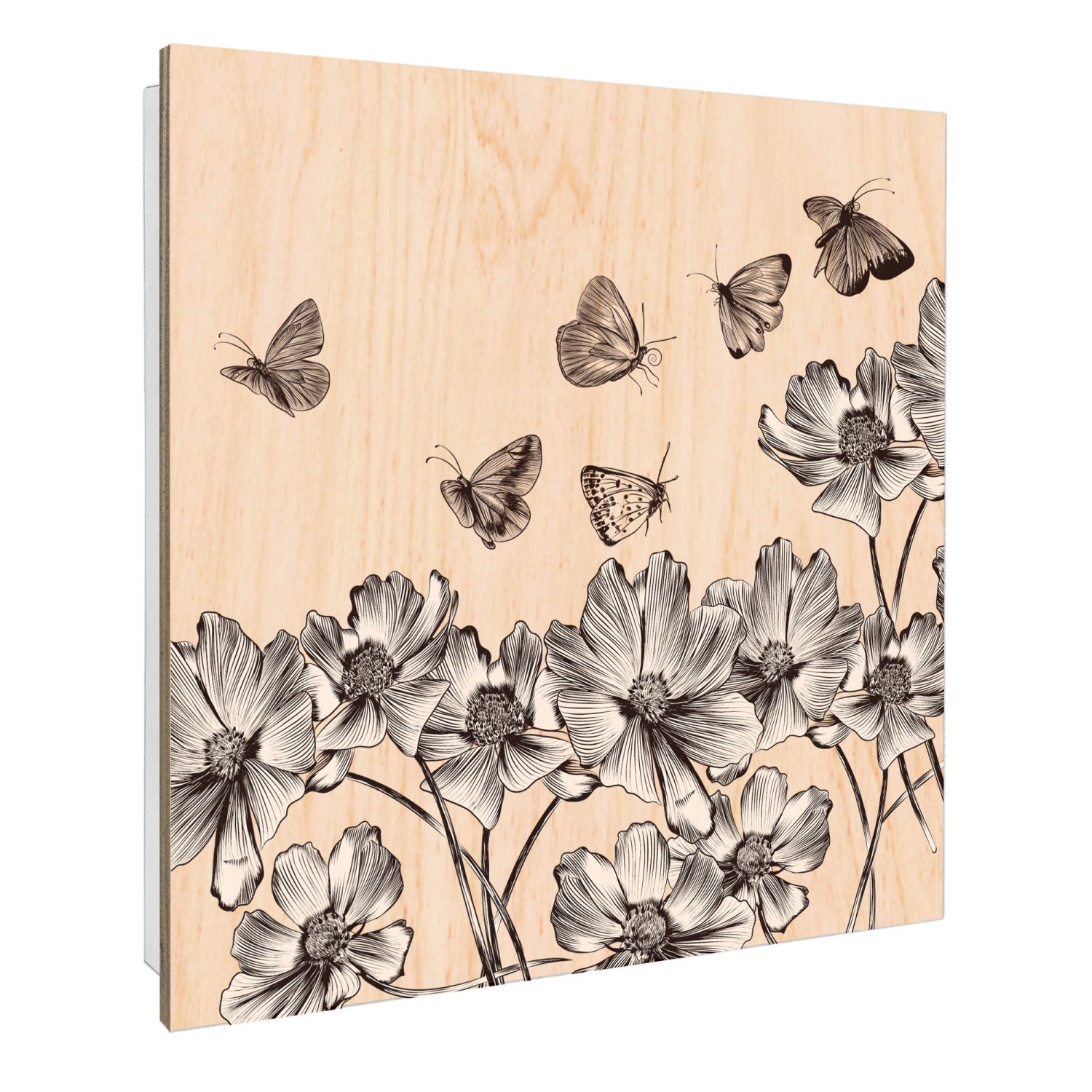 Banjado Großer Schlüsselbox Holz 30x30cm Weiß Scharnier Rechts 50 Haken Sch günstig online kaufen