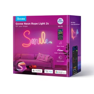 Verpackung des Govee Neonlichtschlauchs H61D4-W 2 Weiß. LED-Streifen mit App-Steuerung und verschiedenen Modi.