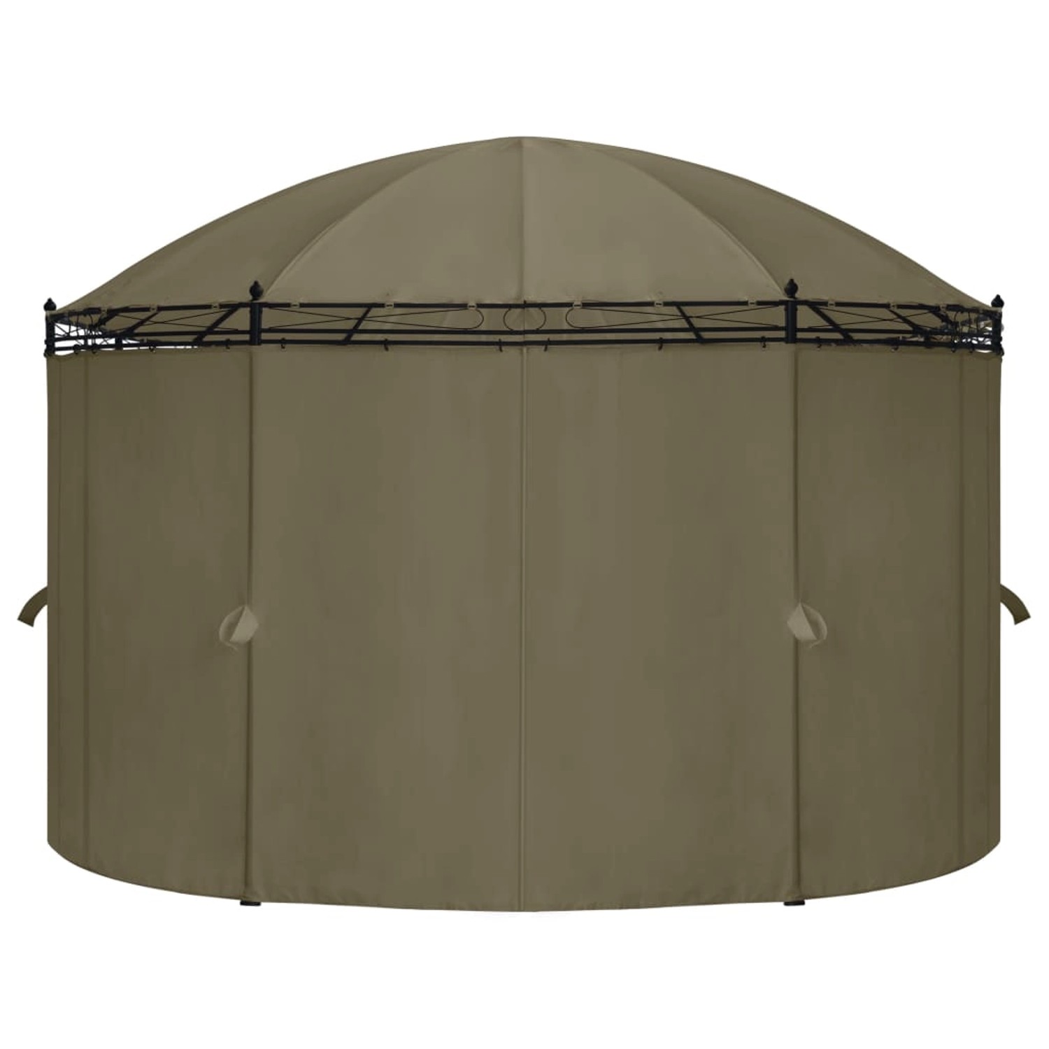 Taupe Pavillon mit Vorhängen, 520x349x255 cm, idealer Sonnenschutz für Garten & Terrasse.