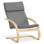 Grauer Homestyle4u Relaxsessel 2405: Bequemer Loungesessel mit Holzgestell und waschbarem Bezug.