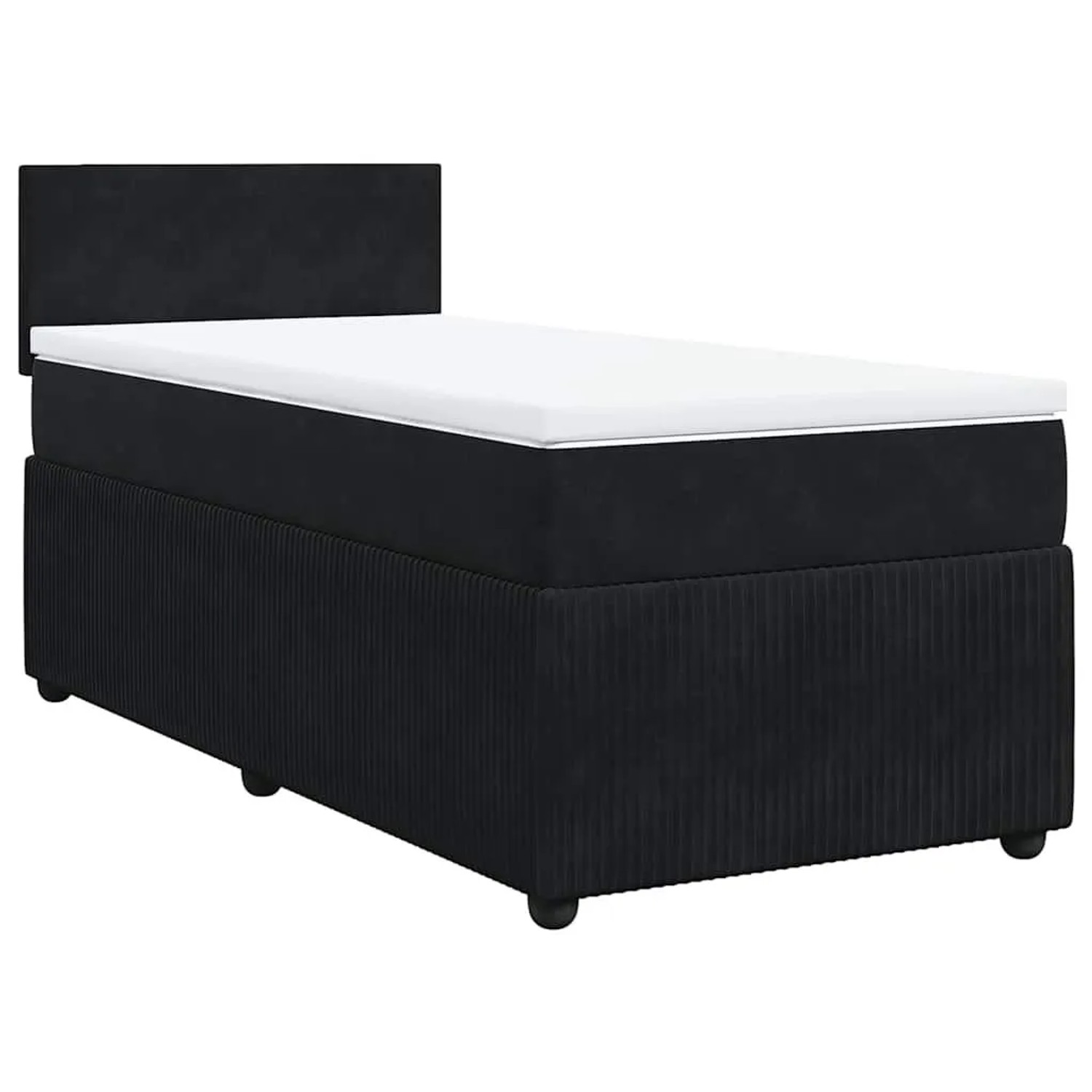 vidaXL Boxspringbett mit Matratze Schwarz 100x200 cm Samt 3287658 günstig online kaufen