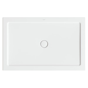 Rechteckige, extraflache Bette Duschwanne Stage 140x90 cm in Snow, Aufsicht.