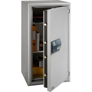 Burg-Wächter Wertschutzschrank MTD 780 E FP, Tresor mit geöffneter Tür, silber-metallic, mit Fachböden.