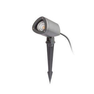 Anthrazitgrauer Rendl LED Außenstrahler Cosmo mit Erdspieß. Ideal für Gartenbeleuchtung, IP65.