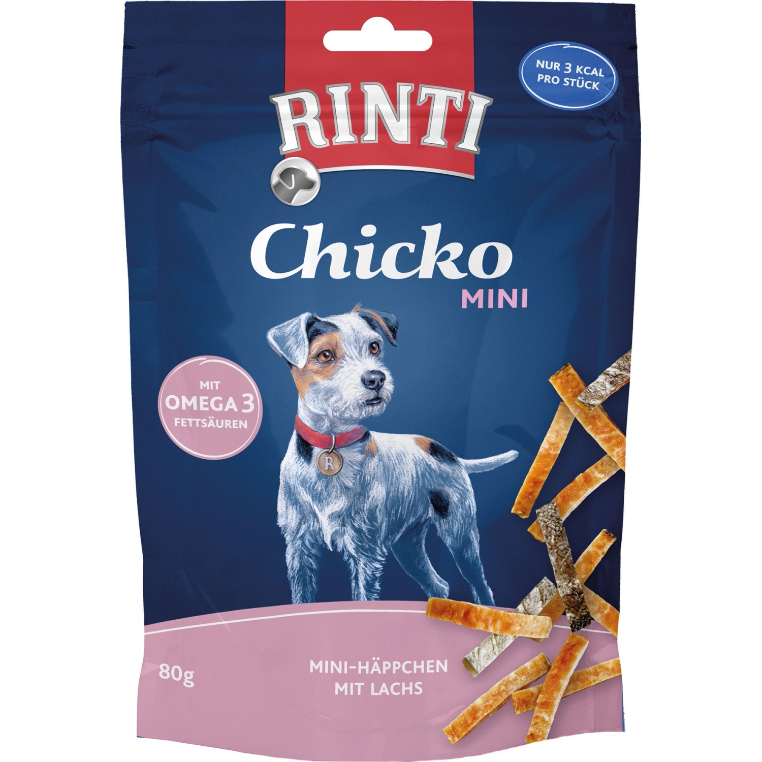 Rinti Hunde-Natursnacks Chicko Mini Lachs-Häppchen 80 g