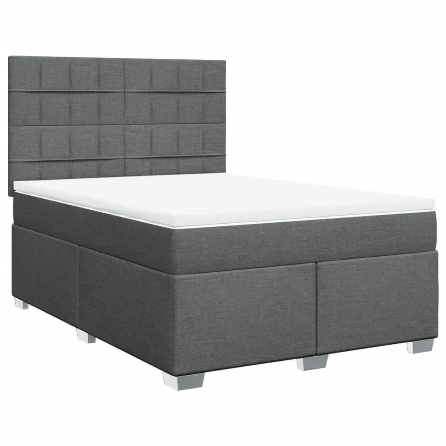 vidaXL Boxspringbett mit Matratze Dunkelgrau 140x200 cm Stoff 3292812 günstig online kaufen