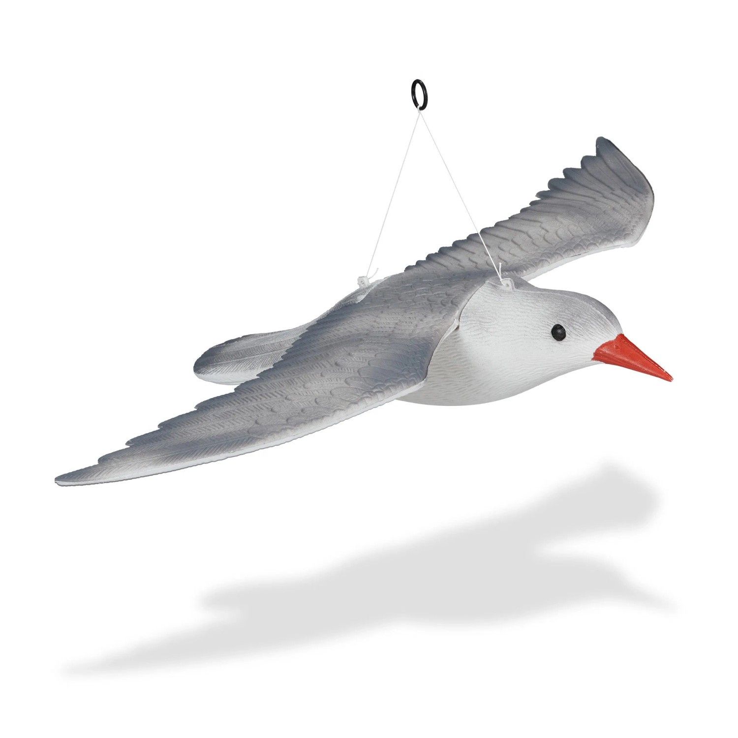 Relaxdays Vogelschreck Möwe PE Grau Weiß Wetterfest 22 cm x 59 cm x 41 cm 250 g