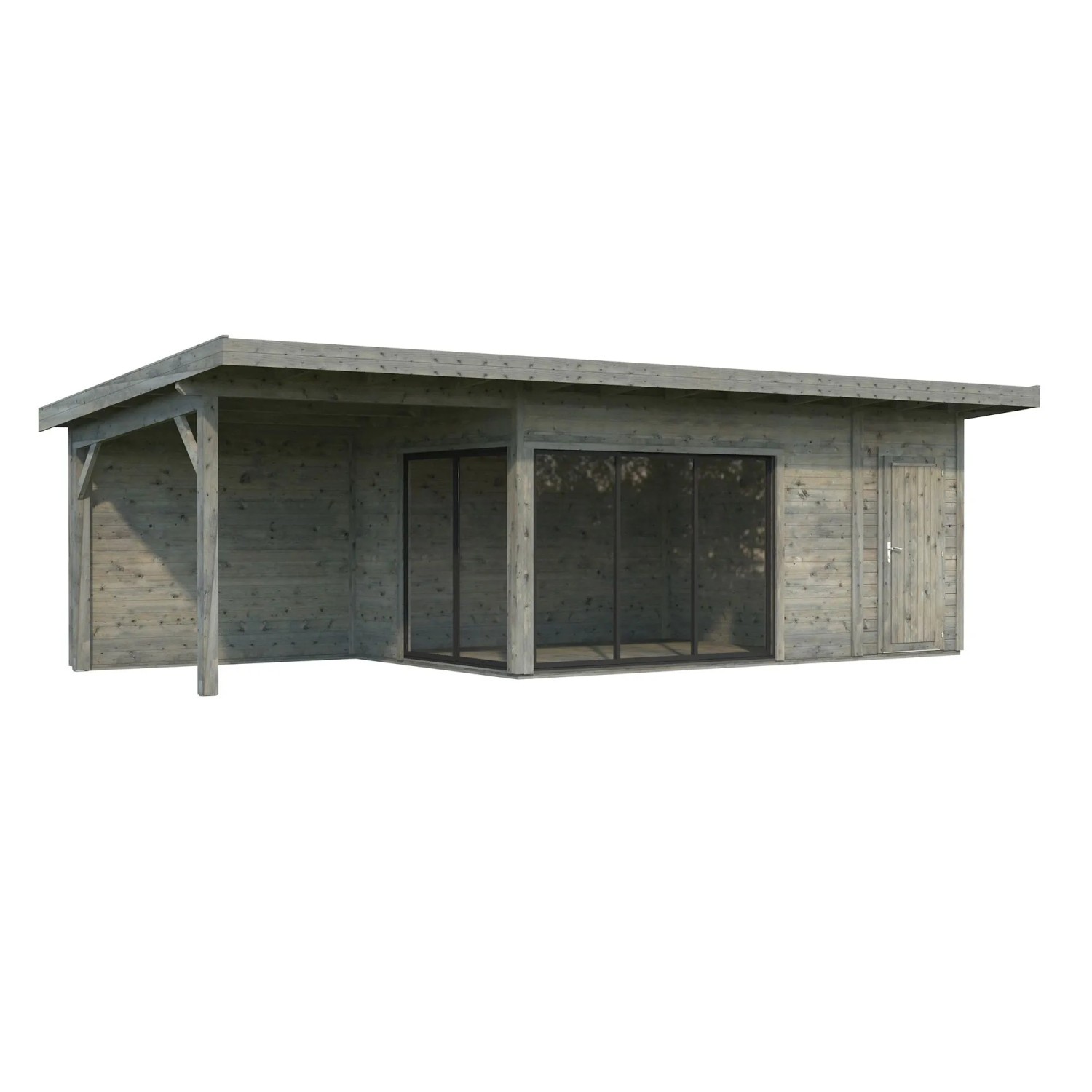 Palmako Holz-Gartenhaus Andrea Slide Plus Pultdach Tauchgrundiert