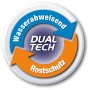 Hammerite Dual Tech Logo: Wasserabweisend und Rostschutz für Metallschutzlack.