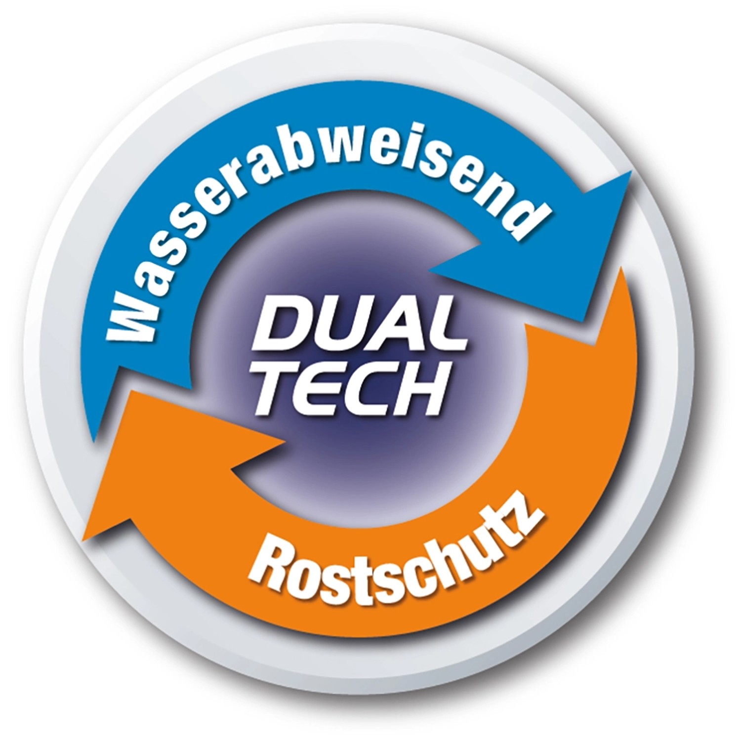 Hammerite Dual Tech Logo: Wasserabweisend und Rostschutz für Metallschutzlack.