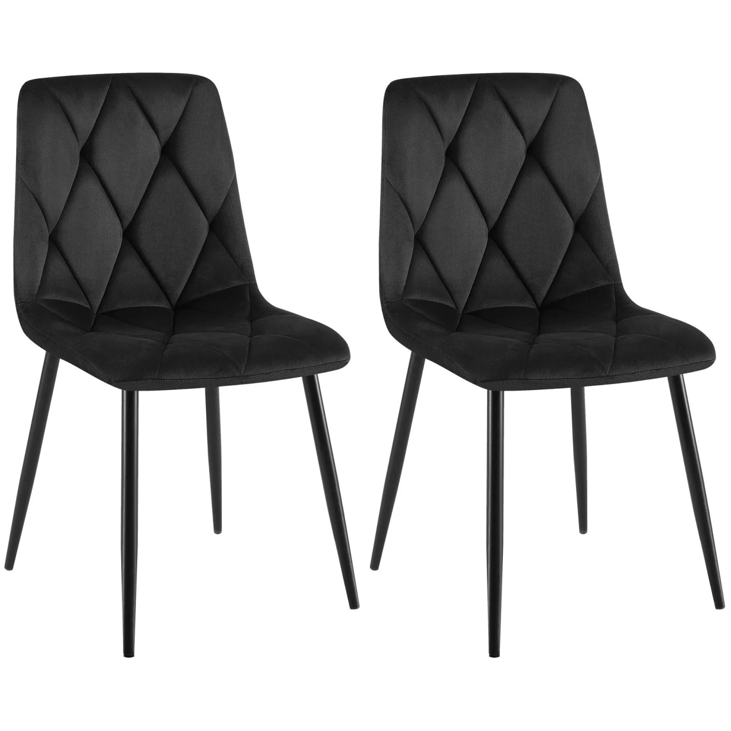 CLP 2er Set Esszimmerstuhl Clairton schwarz/Samt