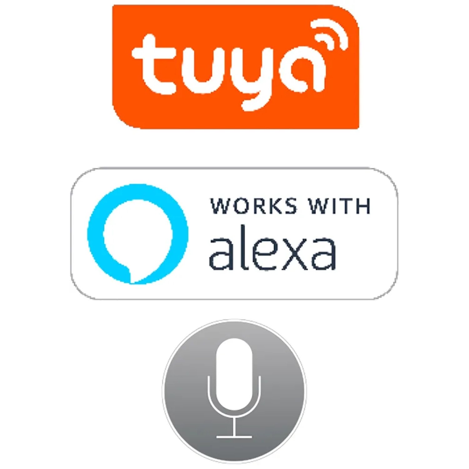 Logos für Tuya, Alexa und Sprachsteuerung für Heissner Aqua Craft Smart Teichpumpe.